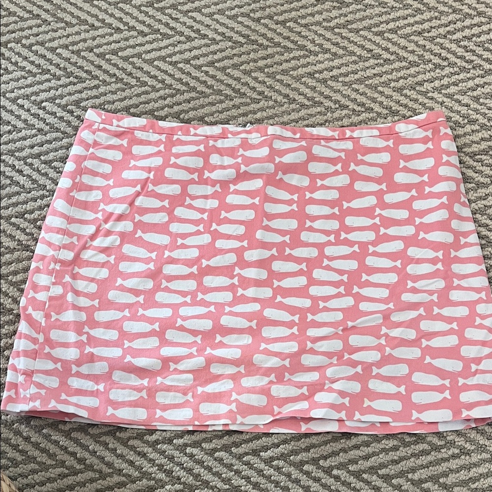 Vineyard Vines Pink and White Fish Mini Skirt